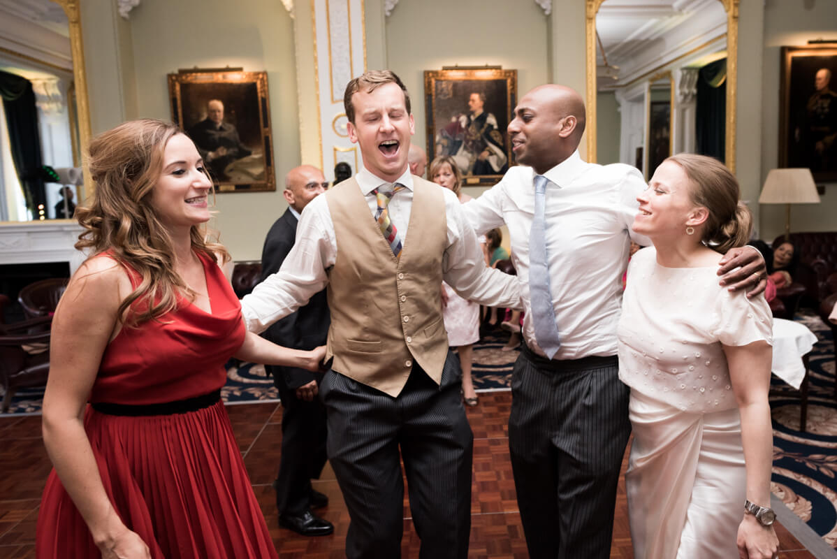 Crazy guests at wedding in London
