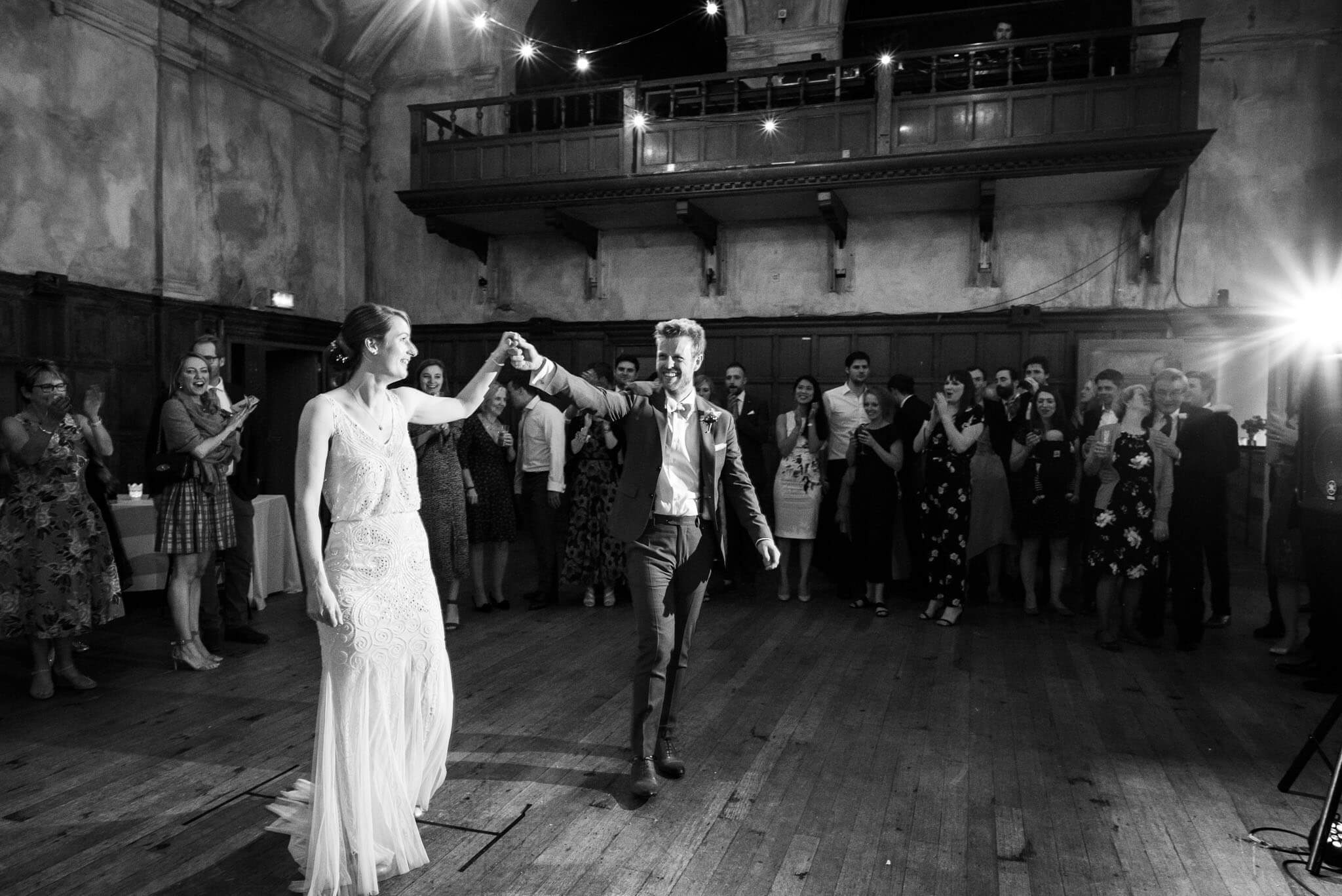 first dance at wedding, battersea arts centre wedding